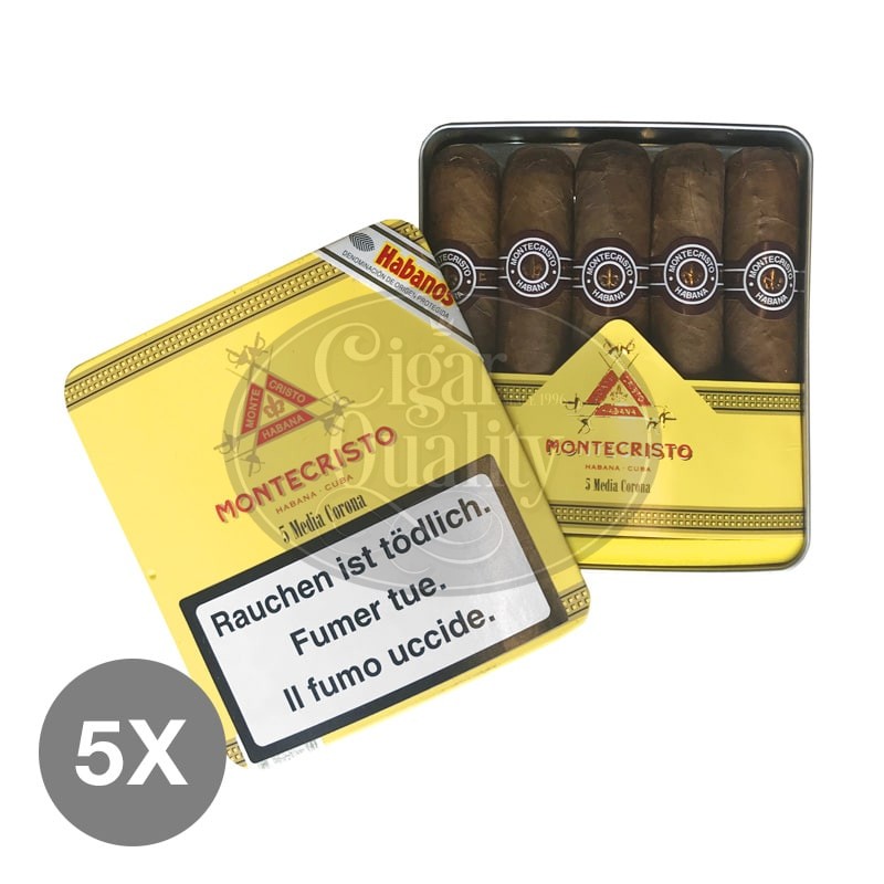 Montecristo Medias Coronas Tin 5x5 01