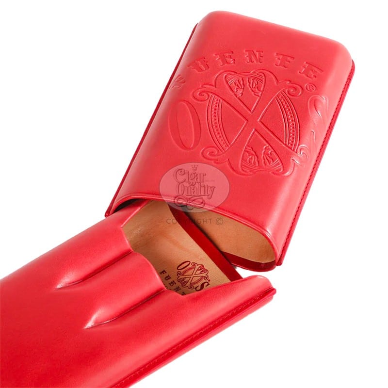 fuente the opusx society spanish nobuk leather 3 cigars case el rojo