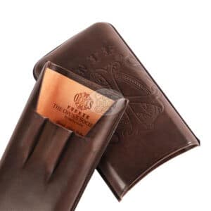 fuente the opusx society spanish nobuk leather 3 cigars case chocolate