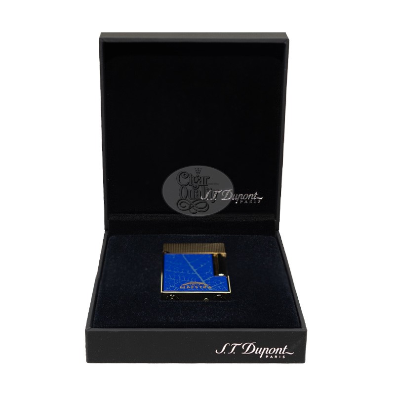briquet st dupont ligne 2 partagas linea maestra bleu/or