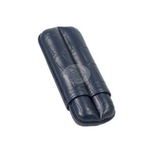 Étui 2 cigares elie bleu alligator bleu marine