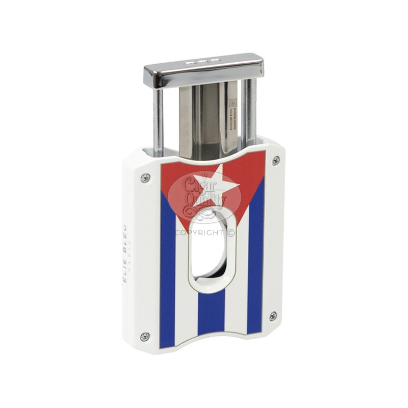 coupe cigare elie bleu v cut cuban flag