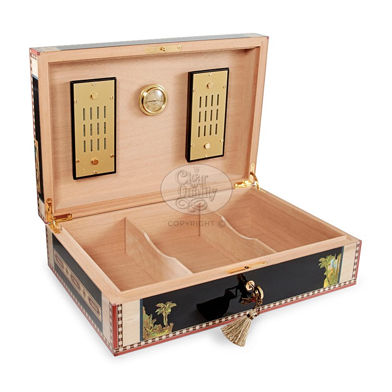humidor elie bleu flor de alba sycomore noir 110 cigares