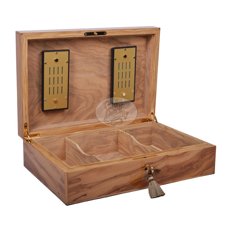 humidor elie bleu olive wood 110 cigares